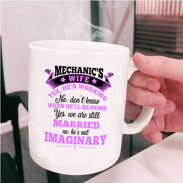 Cool Just Married Coffee Mug, Mechanic's Wife Cup