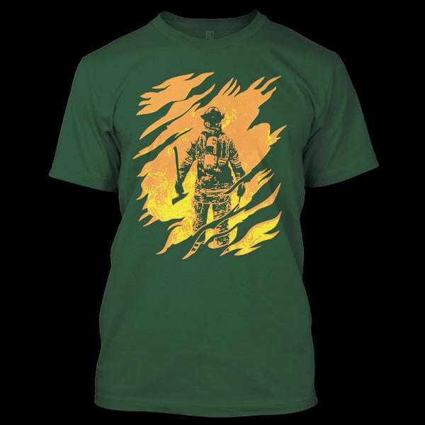 A black t-shirt with the shopify logo