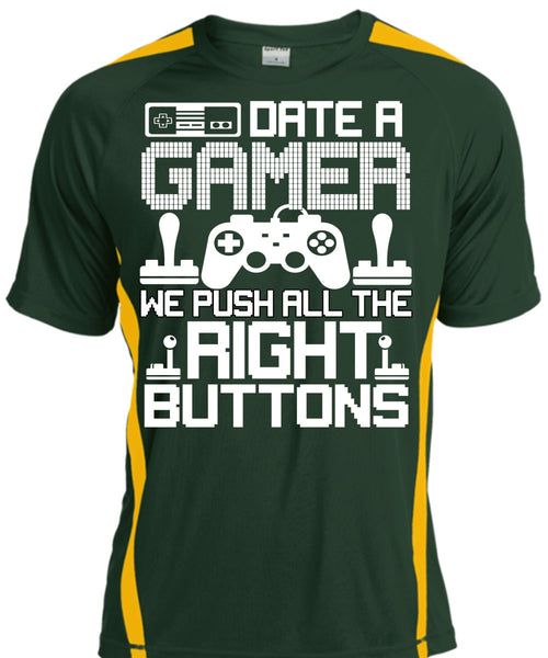Date A Gamer T Shirt, Right Buttons T Shirt, Cool Shirt