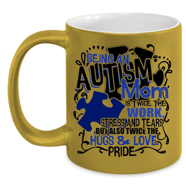 Awesome Mom Coffee Mug, Being An Autism Mom Accent Mug