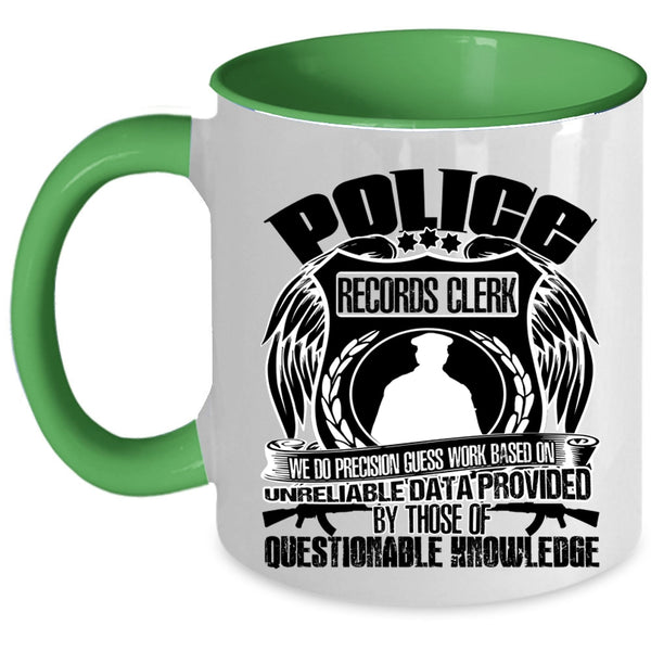 Funny Gift For Police Coffee Mug, Police Resords Clerk Accent Mug