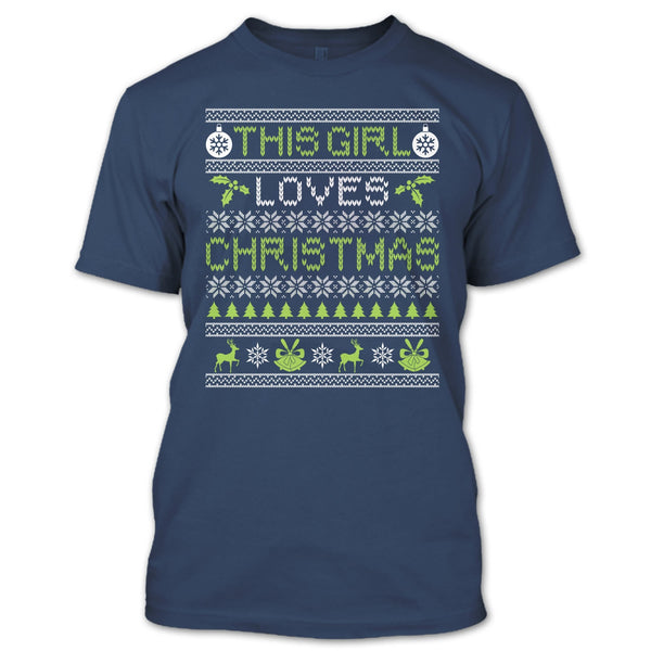 This Girl Loves Christmas T Shirt, Gift For Daughter T Shirt