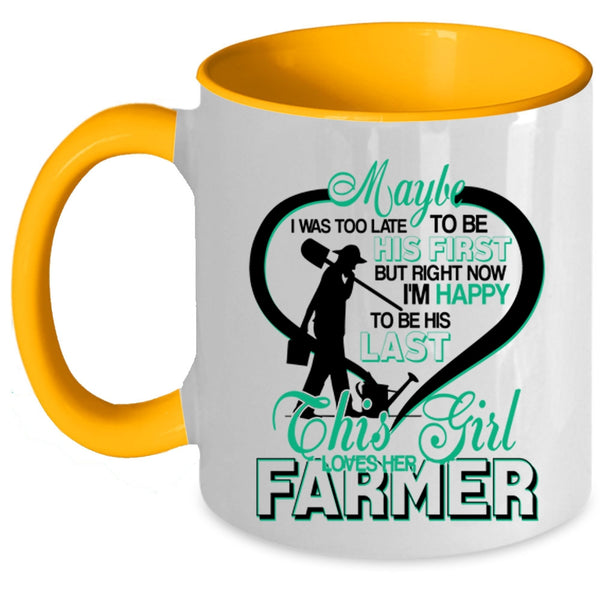 Cute Love Coffee Mug, This Girl Loves Her Farmer Accent Mug