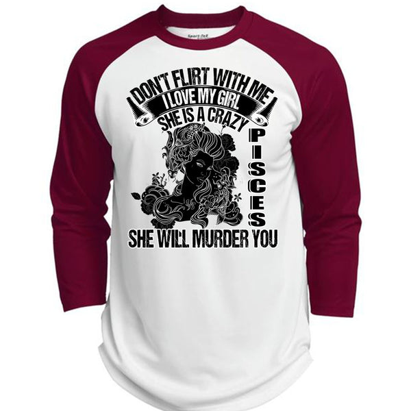 She Is A Crazy Pisces T Shirt, I Love Pisces T Shirt, Awesome T-Shirts  (Polyester Game Baseball Jersey)