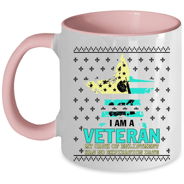 Awesome American Flag Coffee Mug, I Am A Veteran Accent Mug