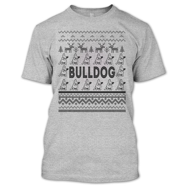 Bulldog T Shirt, Dog Merry Christmas T Shirt