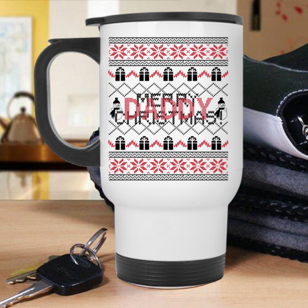 Cute Daddy Travel Mug, Merry Christmas Mug