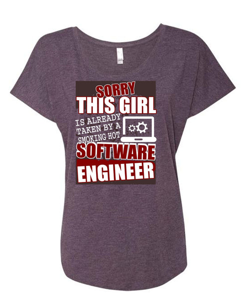 Smoking Hot Software Engineer T Shirt, Being An Engineer T Shirt, Cool Shirt (Ladies' Triblend Dolman Sleeve)