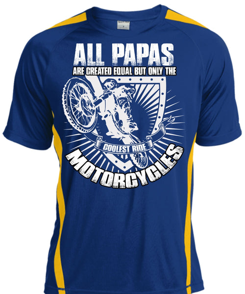 Coolest Ride Motorcycles T Shirt, All Papas Are Created Equal T Shirt, Cool Shirt