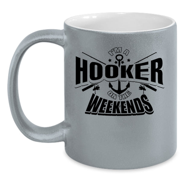 Funny Fishing Coffee Mug, I'm Fishing On The Weekends Accent Mug