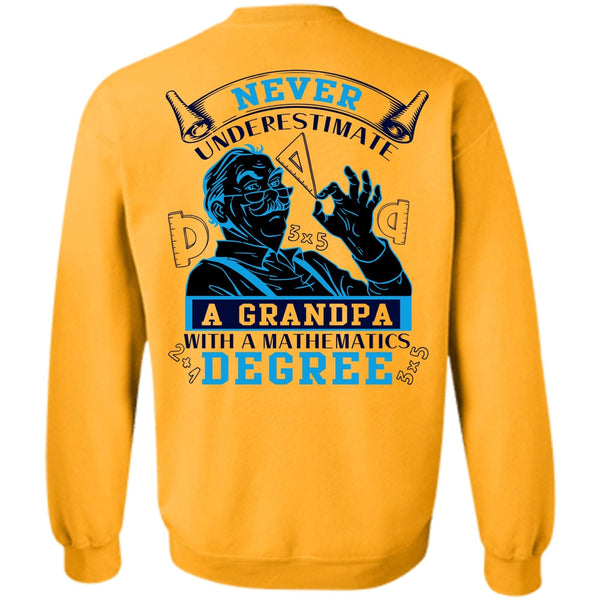 Being A Mathematic T Shirt, Grandpa With A Mathematics Degree Sweatshirt