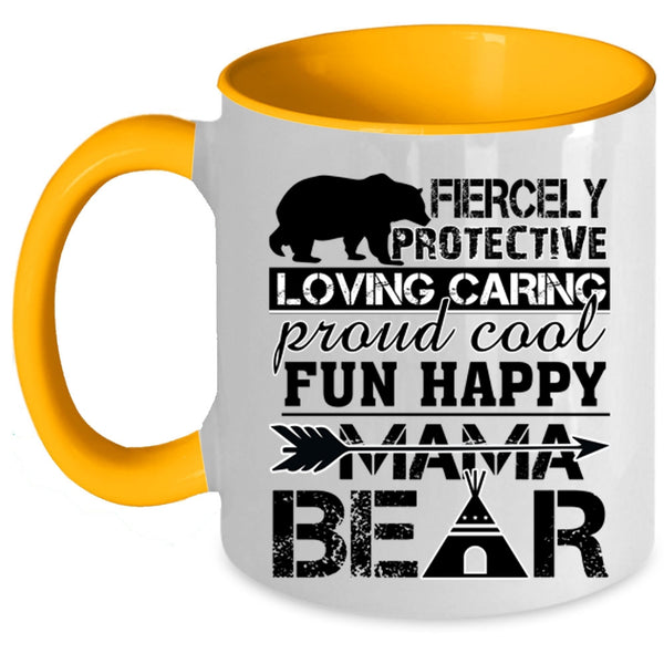 Funny Gift For Mama Coffee Mug, Fun Happy Mama Bear Accent Mug