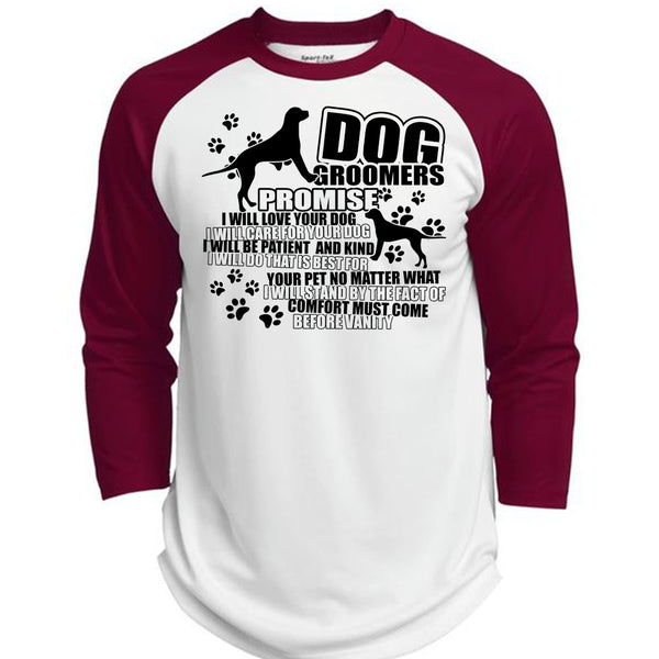 Dog Groomers Promise T Shirt, I Love Groomer T Shirt, Awesome T-Shirts  (Polyester Game Baseball Jersey)