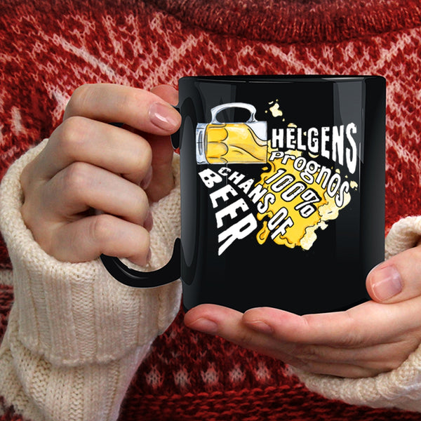 Helgens Prognos 100% Chans Of Beer Coffee Mug, Cool Beer Coffee Cup
