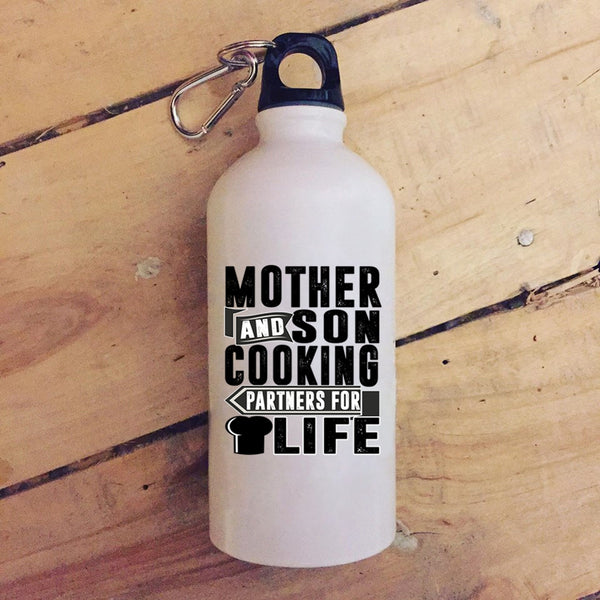 Mother And Son 20 oz Stainless Steel Bottle,Cooking Partners For Life Outdoor Sports Water Bottle