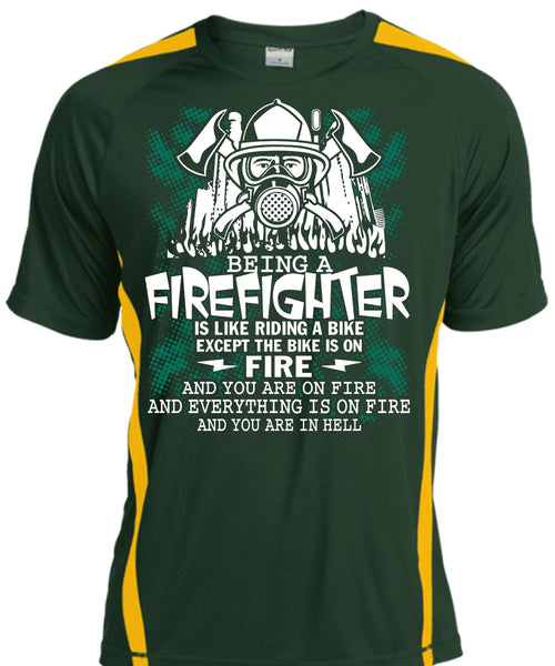 Being A Firefighter T Shirt, Riding A Bike T Shirt, Cool Shirt