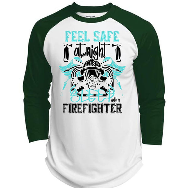 Sleep With A Firefighter T Shirt, I Love Firefighter T Shirt, Awesome T-Shirts  (Polyester Game Baseball Jersey)