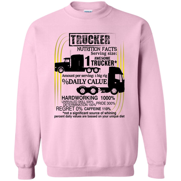 Coolest Trucker T Shirt, Trucker Nutrition Facts Sweatshirt