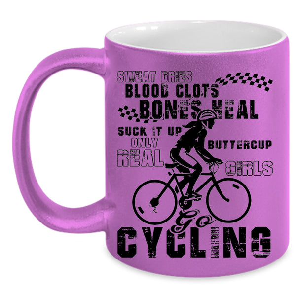 Cute Daughter Coffee Mug, Only Real Girls Go Cycling Accent Mug