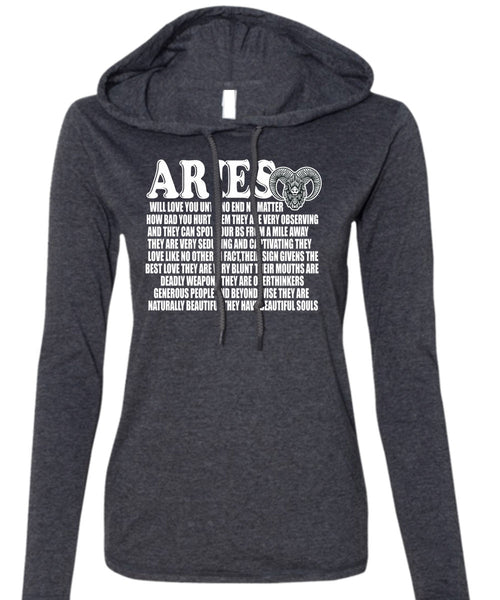 Aries Will Love You T Shirt, They Have Beautiful Souls T Shirt (Anvil Ladies Ringspun Hooded)
