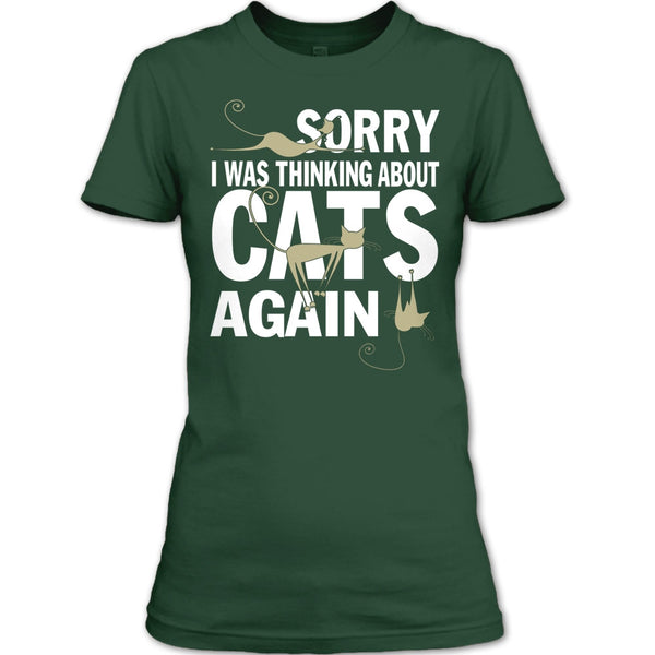 Sorry I Was Thinking About Cats Again T Shirt, Coolest Cat Lover T Shirt