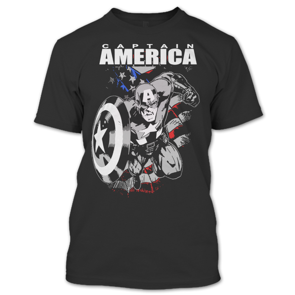 A black t-shirt with the shopify logo