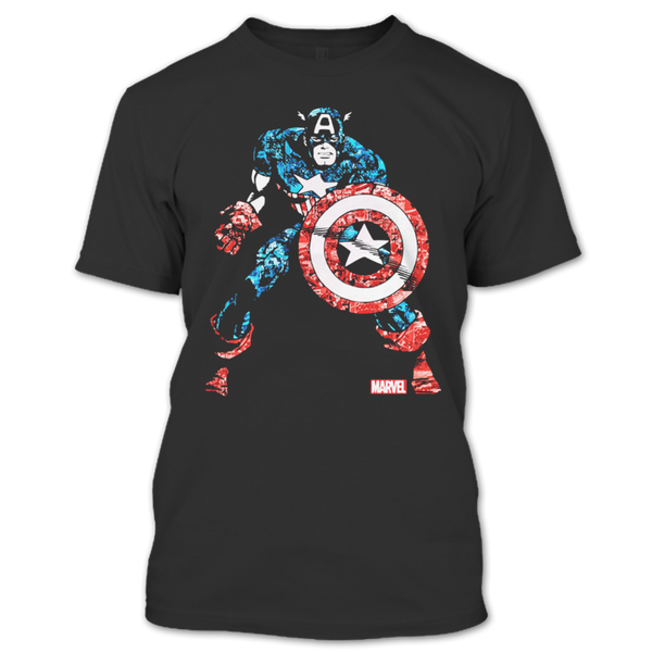 A black t-shirt with the shopify logo