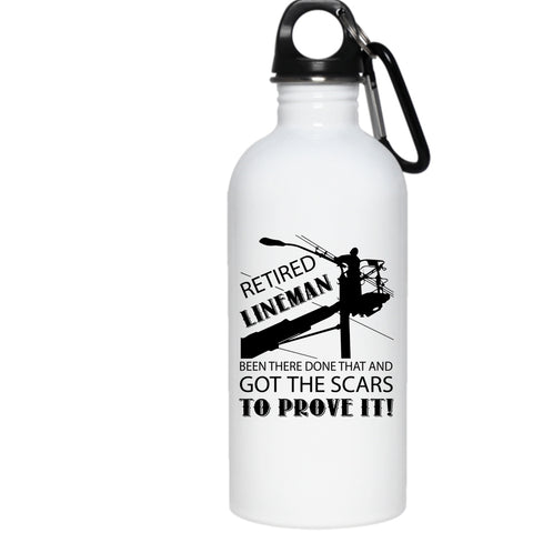 Retired Lineman 20 oz Stainless Steel Bottle,Cool Gift For Grandpa Outdoor Sports Water Bottle