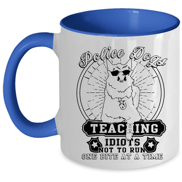 Cool Dogs Coffee Mug, Police Dogs Teaching Accent Mug