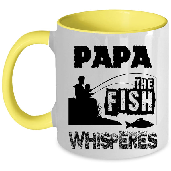 Cool Gift For Fishing Dad Coffee Mug, Papa Accent Mug