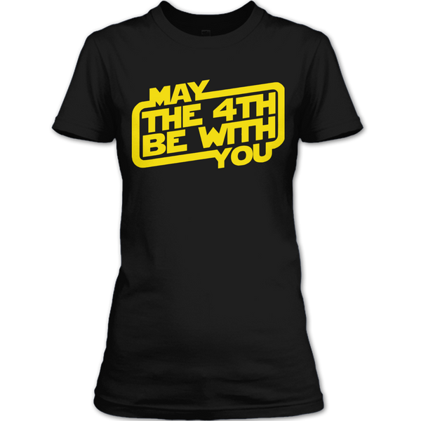 A black t-shirt with the shopify logo