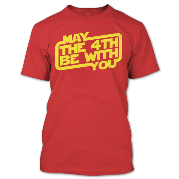 A black t-shirt with the shopify logo