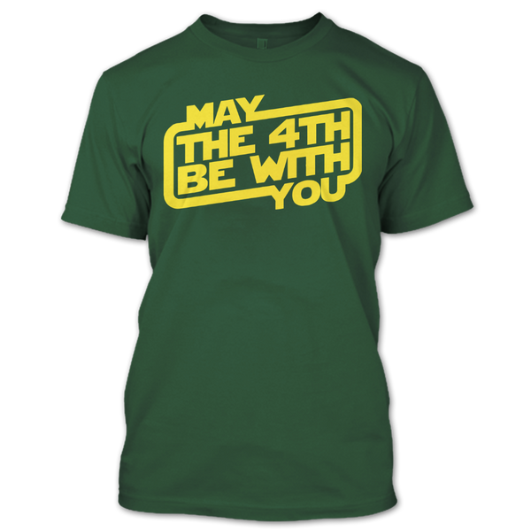 A black t-shirt with the shopify logo