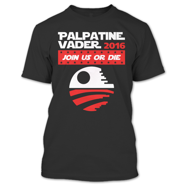 A black t-shirt with the shopify logo