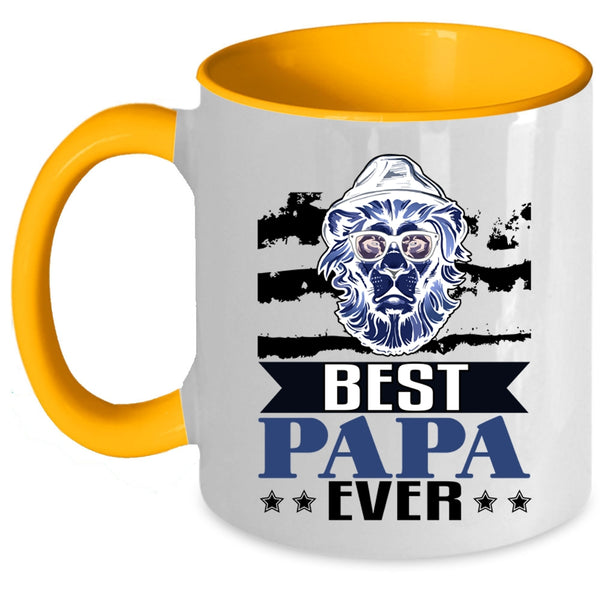 Gift For Dad Coffee Mug, Best Papa Ever Accent Mug