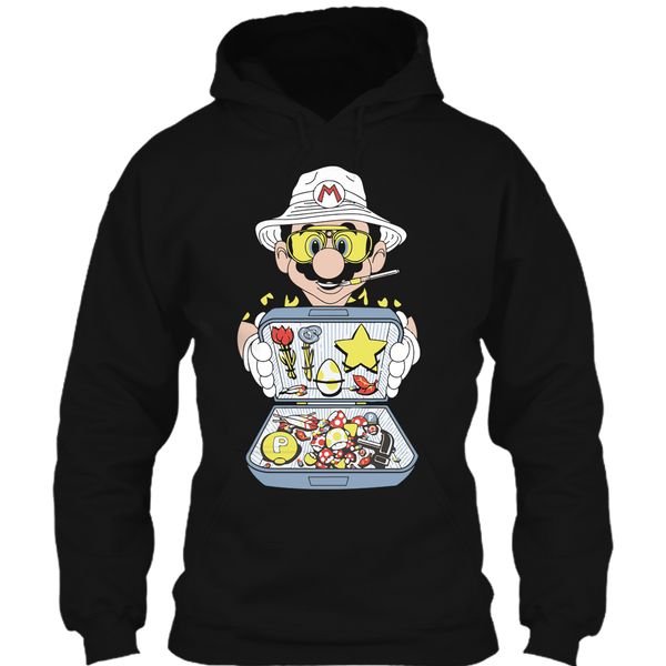 A black t-shirt with the shopify logo