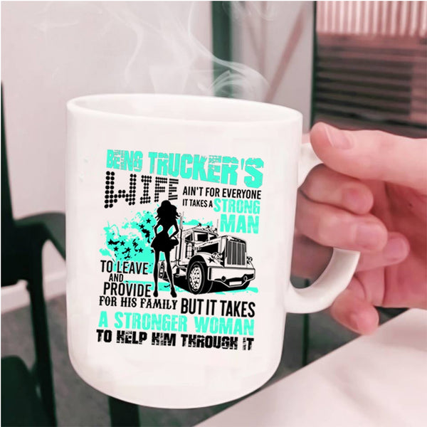 Cool Just Married Coffee Mug, Being Trucker's Wife Cup