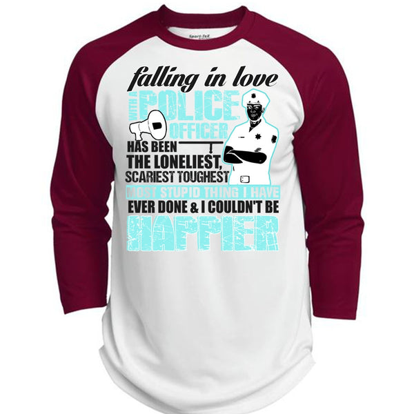 Falling In Love With A Police Officer T Shirt, I Love Police T Shirt, Awesome T-Shirts  (Polyester Game Baseball Jersey)