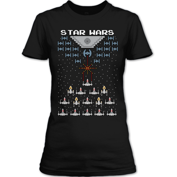 A black t-shirt with the shopify logo