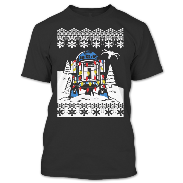 A black t-shirt with the shopify logo