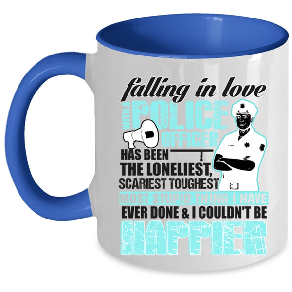 I Love My Police Officer Coffee Mug, Falling In Love With A Police Officer Accent Mug