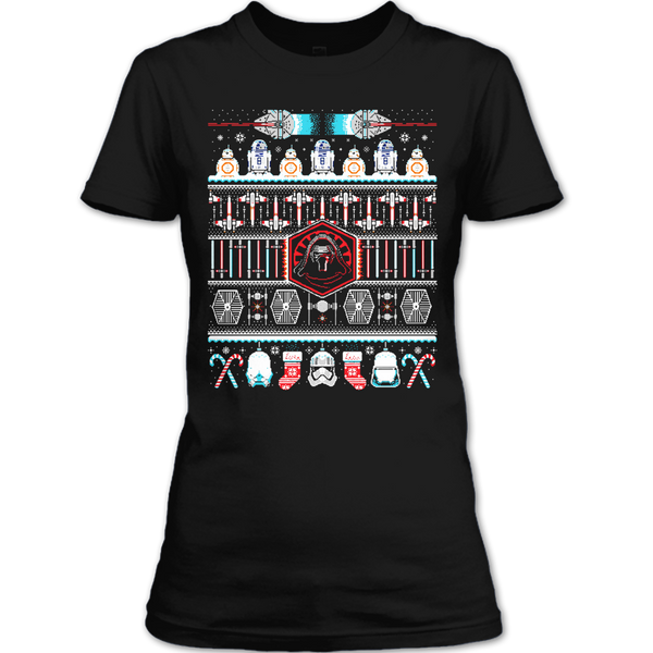 A black t-shirt with the shopify logo