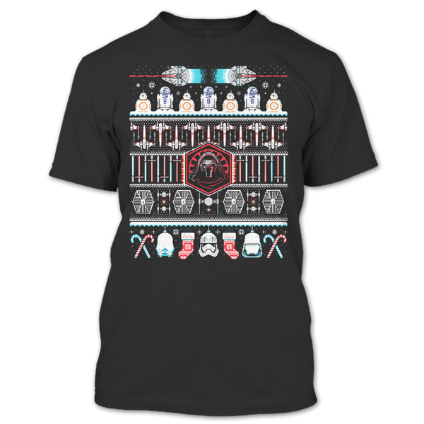 A black t-shirt with the shopify logo