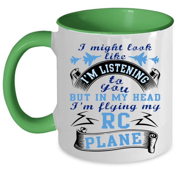 Awesome Pilots Coffee Mug, In My Head I'm Flying My RC Plane Accent Mug