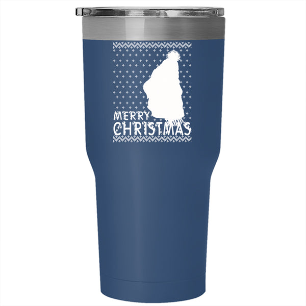 Merry Christmas Tumbler 30 oz Stainless Steel, Cute Gift For Dog Lovers Travel Mug