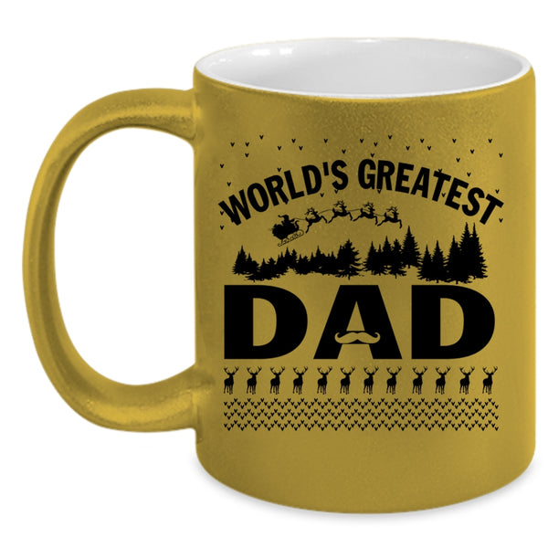 Christmas Gift For Dad Coffee Mug, World's Greatest Dad Accent Mug