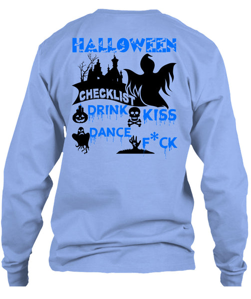 Halloween Checklist Drink Kiss Dance T Shirt, Wait For Halloween T Shirt