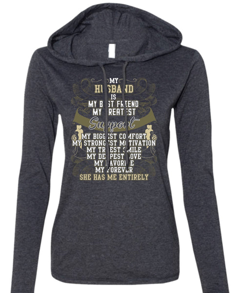 My Husband Is My Best Friend T Shirt, My Truest Smile T Shirt (Anvil Ladies Ringspun Hooded)