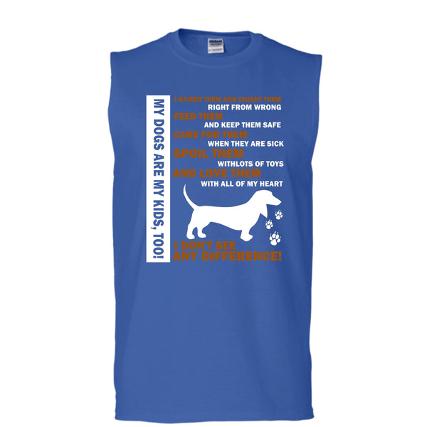 My Dogs Are My Kids Shirt, Love Them With All Of My Heart Shirt (Men's Cotton Sleeveless)