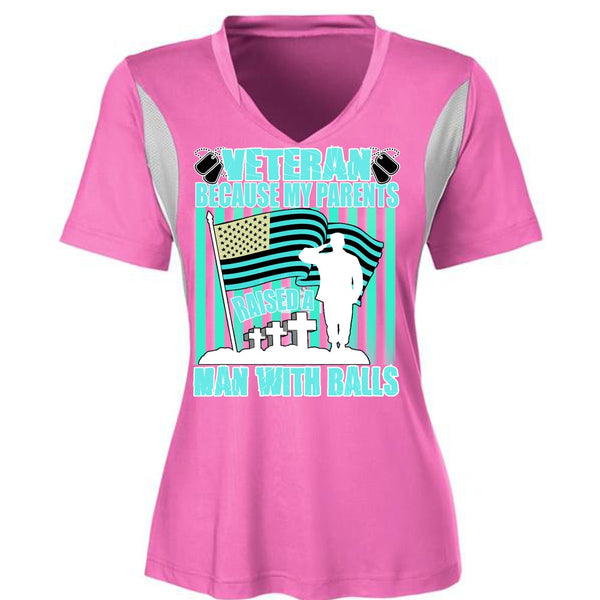 My Parents Raised A Man With Balls T Shirt, I Love Veteran T Shirt, Awesome T-Shirts